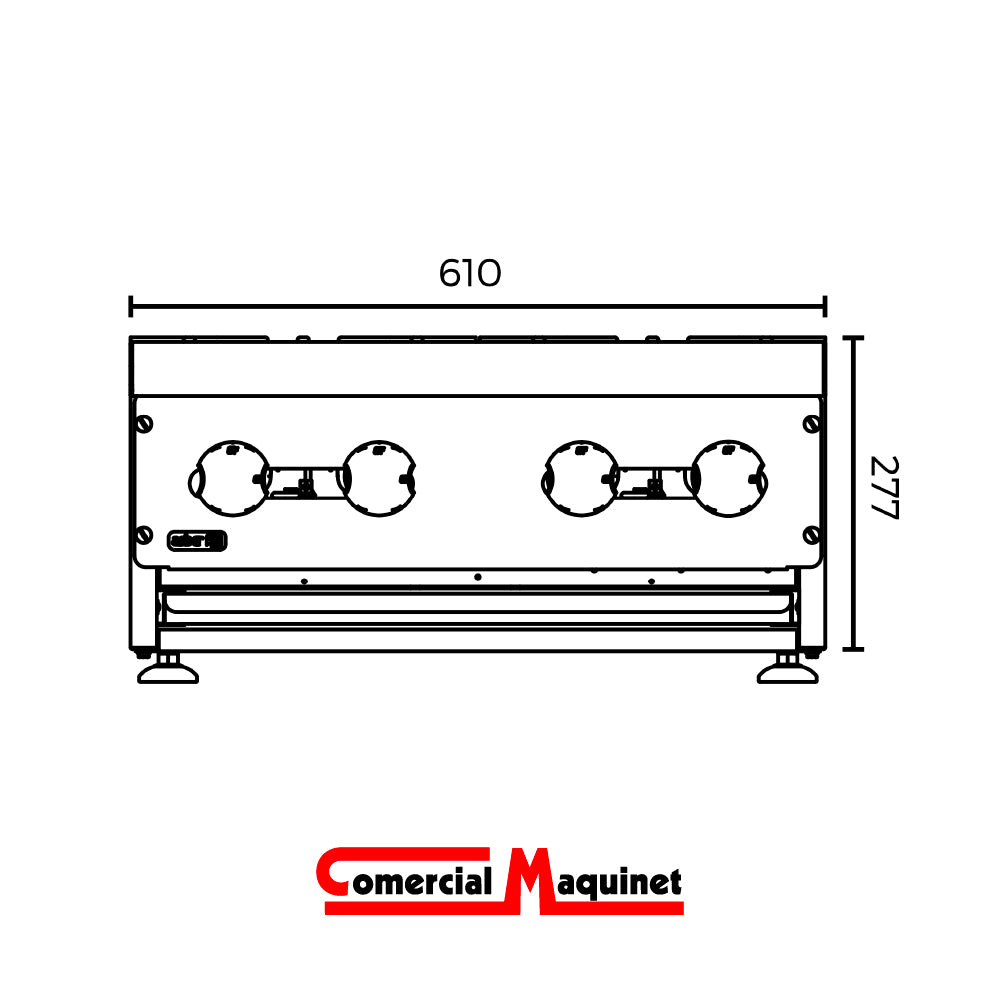 Anafe Industrial 4 Quemadores Modelo AEHP-4-24 Asber