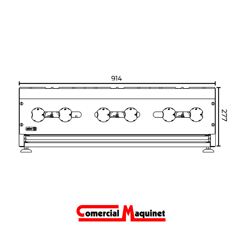 Anafe Industrial 6 Quemadores Modelo AEHP-6-36 Asber