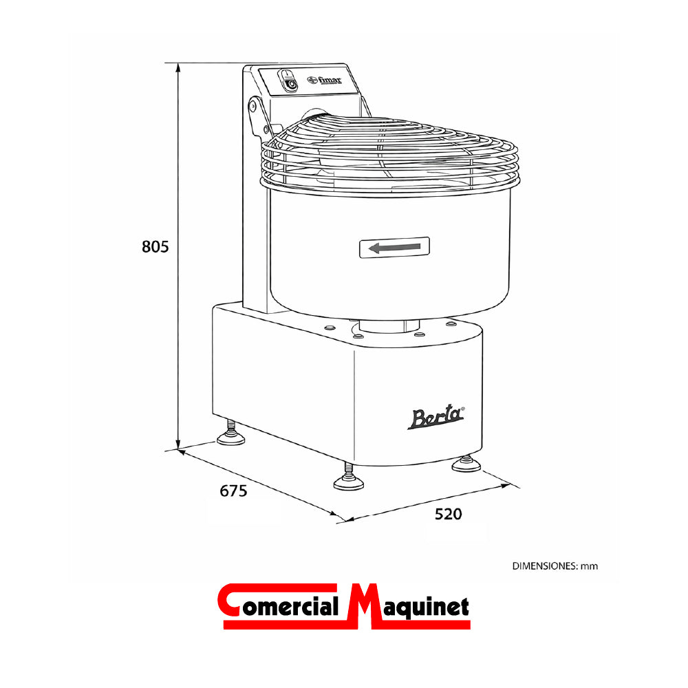 Amasadora Espiral Berta 35 380V FIMAR