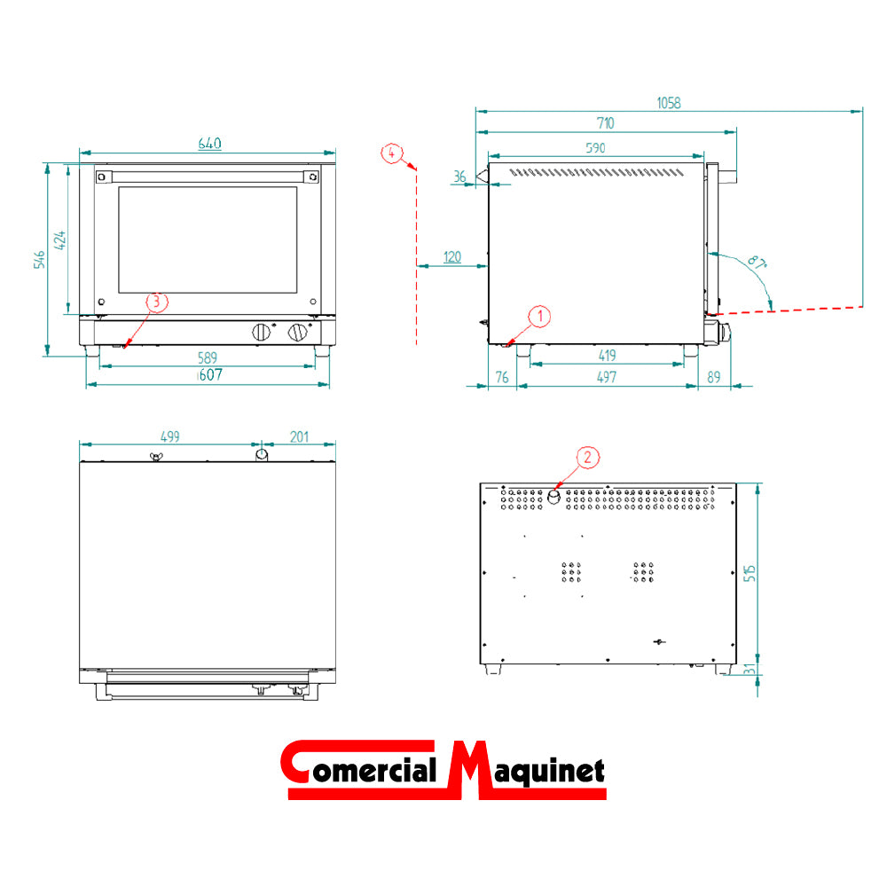Horno 4 bandejas RX424 FM Industrial