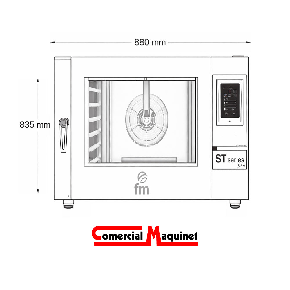 Horno combinado eléctrico táctil 6 bandejas 60x40 STB 606 v7 FM Industrial