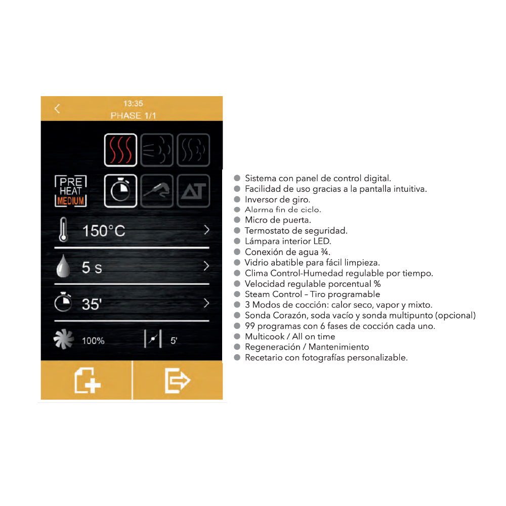Horno combinado eléctrico táctil 6 bandejas 60x40 STB 606 v7 FM Industrial
