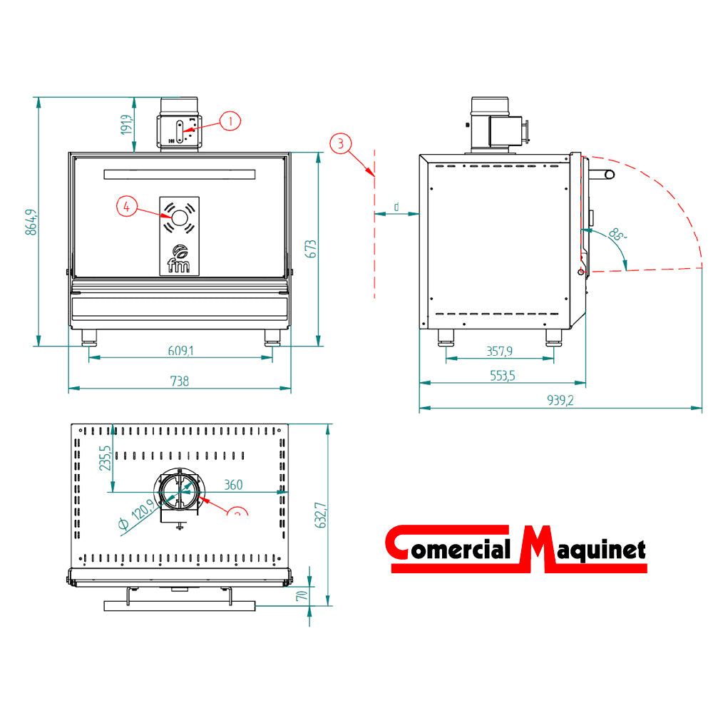 Horno de brasa st-g300 FM Industrial