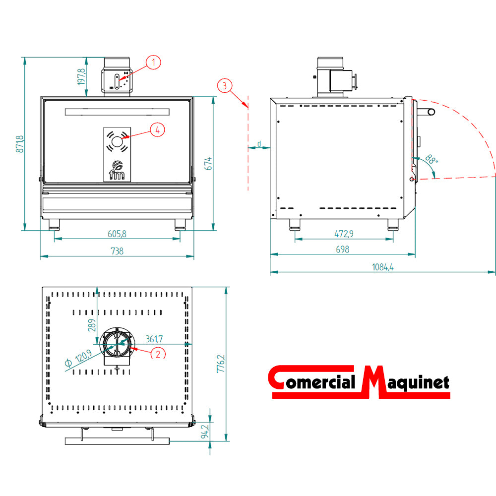 Horno de brasa st-g400 FM Industrial